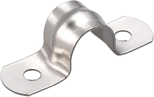 Correa de tubo rígido de 12 mm (0,5 "), abrazadera de clip de tubo de tensión de acero inoxidable 304 de 2 orificios, 20 piezas