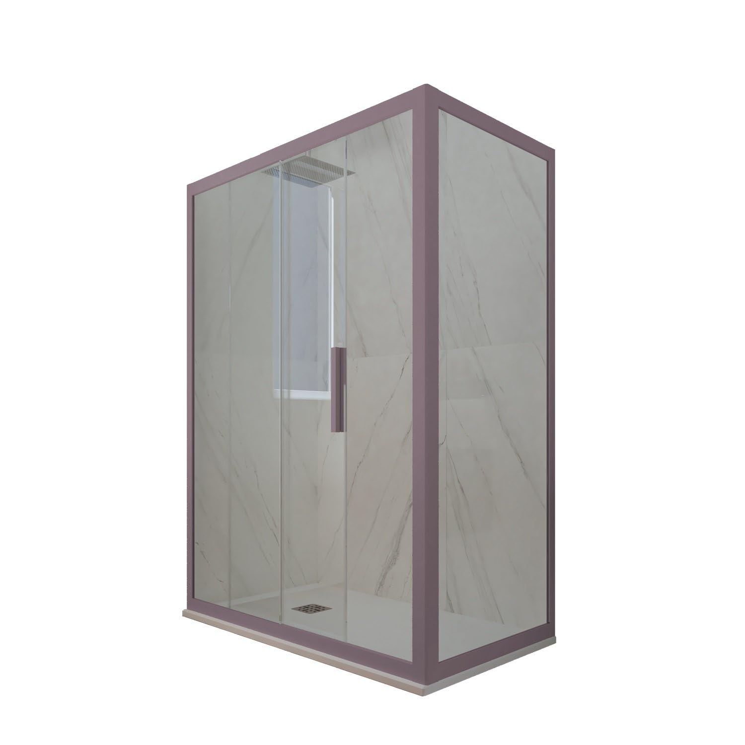 Box doccia scorrevole 75x160 CM H 200 Vetro Trasparente Profilo Lavanda mod. Deco Duo