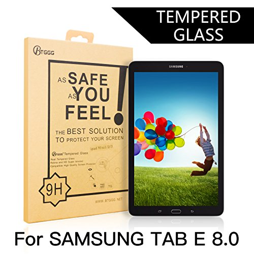 BTGGG Samsung Galaxy Tab E 8.0 Screen Protector, [0.3mm / 2.5D Round Edge] [Tempered Glass] [Anti-Fingerprint HD Easy Installation Bubble Free] for Samsung Galaxy Tab E 8.0