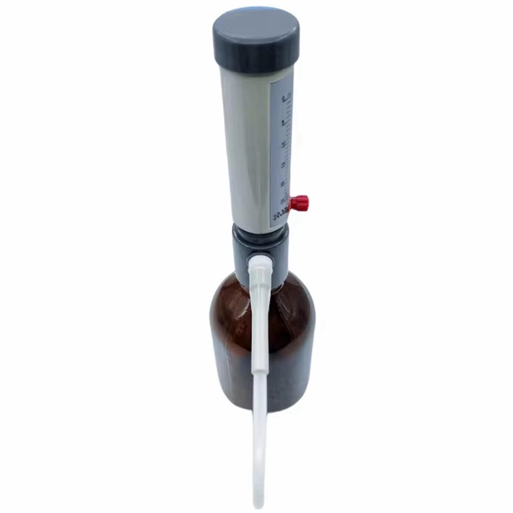2X Dozownik na Górną Część Butelki Laboratoryjnej Ekonomiczny 5-25 Ml Regulowany Dozownik Cieczy Półautomatyczny Dozownik Cieczy z Adapterem GL45