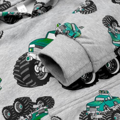 Image of Akyzic Baby Boys Dinosaurs Hoodie Boys Shark Pullover with Pocket Kids Truck Warm Sweatshirt Sweater