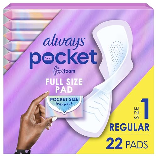 Always Pocket Flexfoam Pads, Size 1, Regular, with Wings, 22 Count