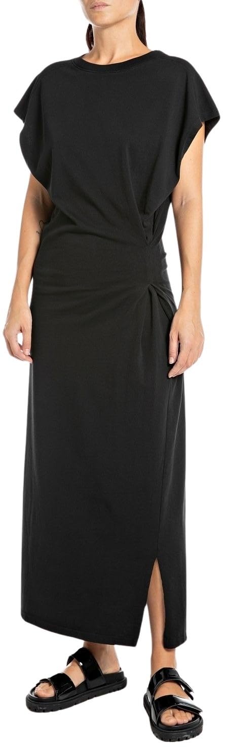 Replay Women's Short Sleeve Fitted Maxi Dress