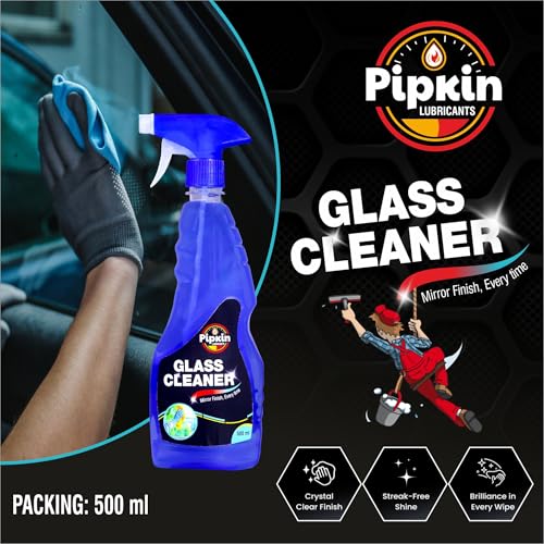 Image of Pipkin Glass and Surface Cleaner Liquid Spray - 500 ml | All-Purpose Glass Cleaner for Car, Kitchen and Home Surfaces | Multi Surface Cleaner