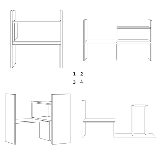 Miniatura 3 de Organizador de escritorio, estante de almacenamiento de oficina, estante de exhibición ajustable, organizador de escritorio versátil, organizador de