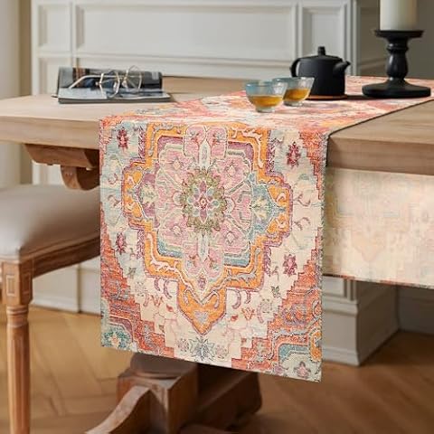 Chicamy Colourful Boho Style Table Runner Cover