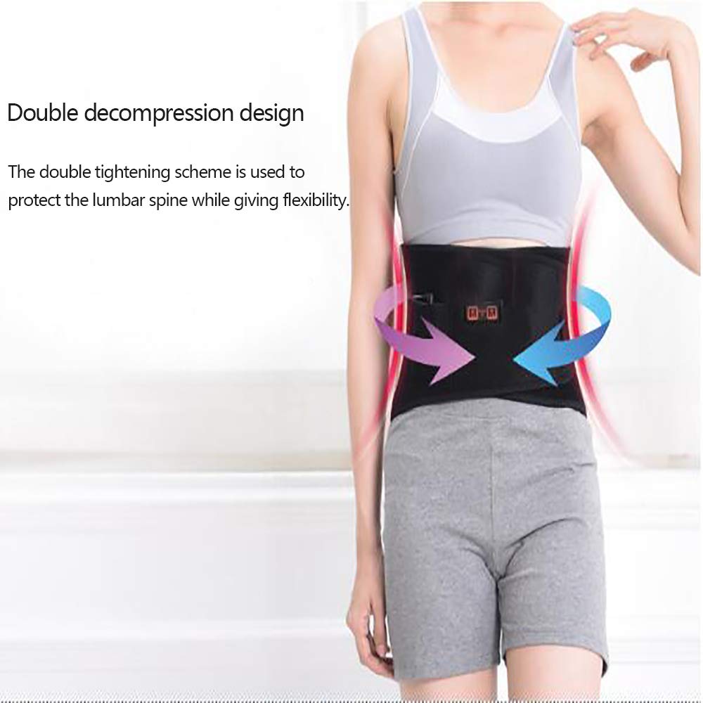 Faja Lumbar Fitness, Cinturón de descompresión Espalda de Espalda Dolor de Espalda Masaje de la Parte Inferior del Soporte Lumbar, Cinturón de Cintura con calefacción eléctrica
