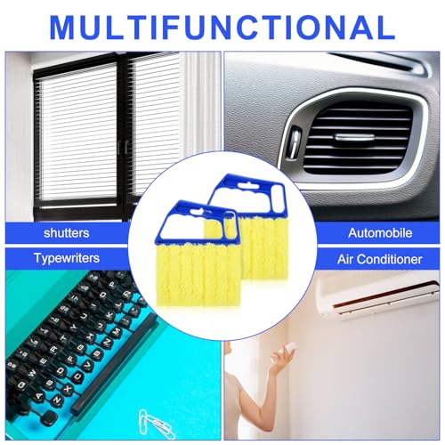 Image of 2pcs Blind Cleaner Tool Microfiber Window Blind Duster for Cleaning 7 Finger Washable Mini Blinds Cleaner Duster Tool for Wood Air Conditioner Vent Fans Venetian Shades Dust Dirt Cleaning