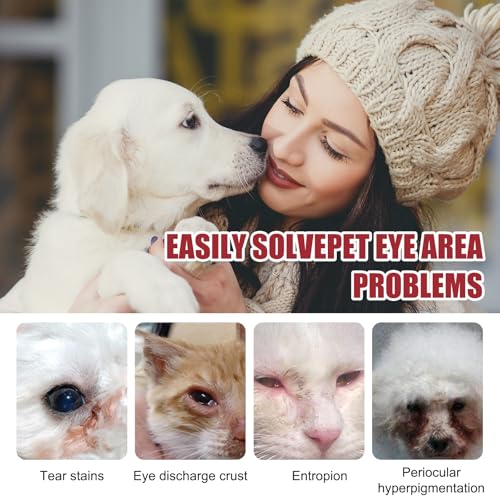 Asitanie 2 Stück Tränensteinentferner Hund Augenpflege für Hunde mit 2 Profi-Bürste Sanfte & Effektive Augenpflege für Haustier Reinigt Sanft und Stellt die Strahlenden Augen Wieder Her