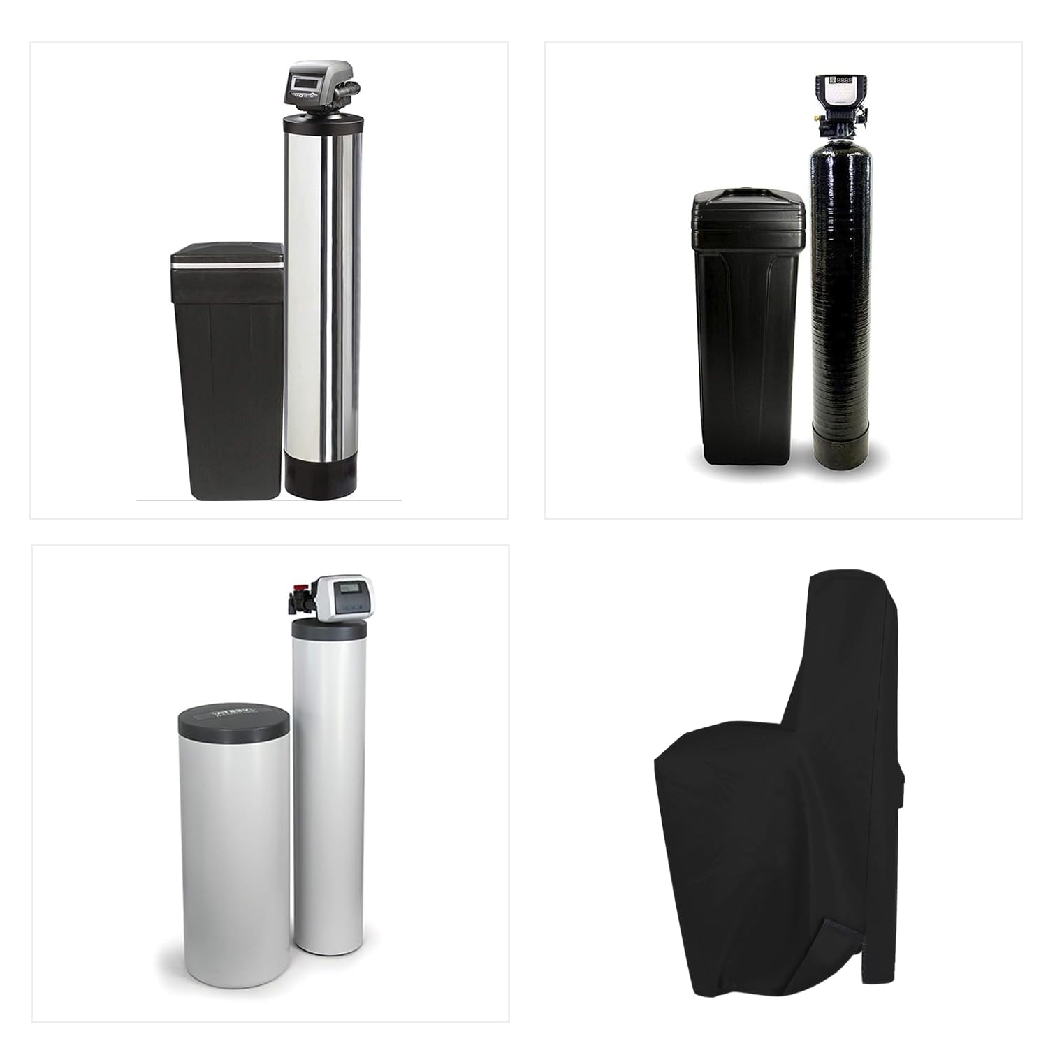 Covers & All Pokrowiec na zmiękczacz wody, 350 ml, wykonany z wodoodpornej, odpornej na promieniowanie UV i odpornej na rozdarcie tkaniny, z kieszeniami powietrznymi i dzielonym zamkiem błyskawicznym (162 cm wys. x 100 cm szer. x 40 cm gł. x gł., czarny)