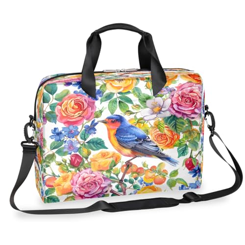 Bolso para portátil 16 pulgadas flores y animales impermeable miniatura 1