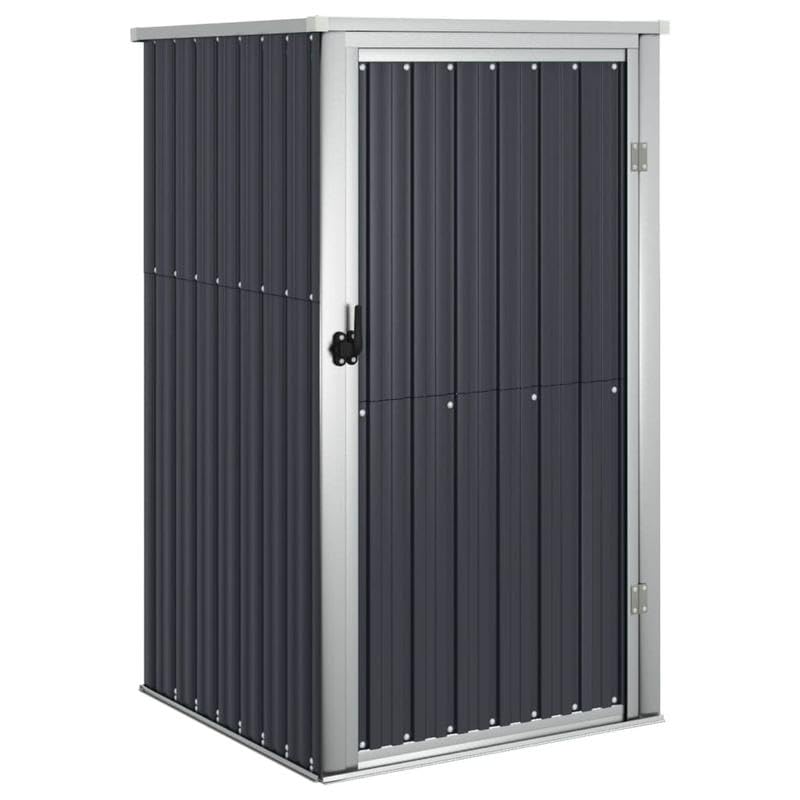 Cobertizo de acero galvanizado de 88 x 89 x 161 cm, resistente a la intemperie y duradero, para jardín, terraza, balcón, caseta de metal con techo de plástico