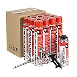 Stick2 One Component Polyurethane Expanding Gun Foam Expanding Foam Filler Exceptional Adhesion for Various Applications Gap Filler - Pack of 12 + 1 Applicator Gun + 1 x 500ml Gun Cleaner