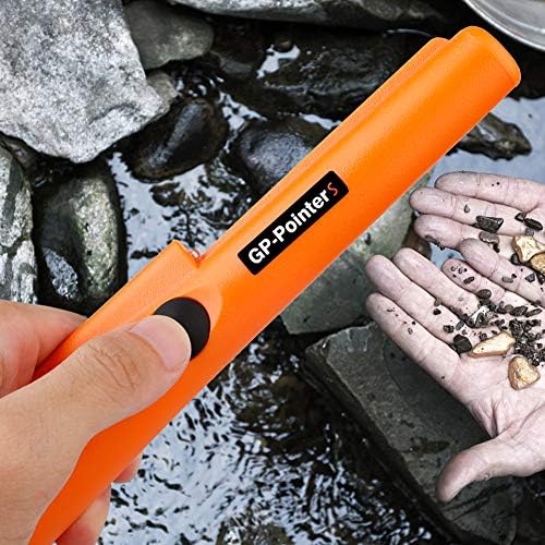 Metal Detector Pinpointer Portable Waterproof Pin Pointer Probe Metal Detector with Holster 360° Scan Handheld Treasure Detector Finder Probe with Buzzer Vibration Automatic Tuning for Kids Adults