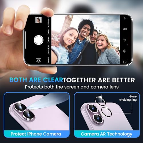 Image of Fotbor Compatible with 3 Pack iPhone 17 Screen Protector With 1 Set Camera Lens Protector, 2025 Upgrade 9H+ Premium Tempered Glass, Easy Installation Kits, 6.3 inch