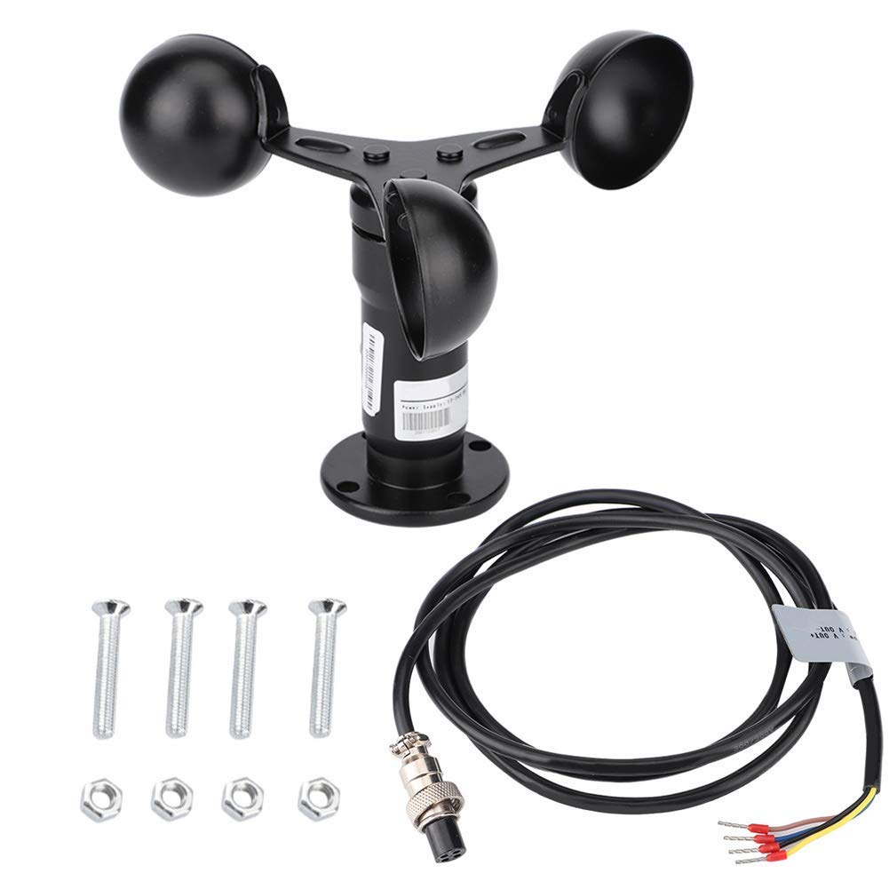 Windgeschwindigkeitsmesser, 3-Tassen-Anemometer aus Aluminiumlegierung mit 0-10V Signalausgang, präzises Windmessgerät für Gewächshäuser, Wetterstationen, Docks und Umweltüberwachung
