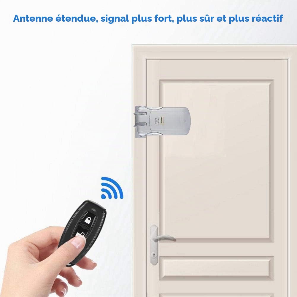 MAGT Serrure De Télécommande Sans Fil, Serrure De Porte Électronique Invisible WAFU Verrou Électronique Intelligent Serrure De Porte Sécurité Sans Clé