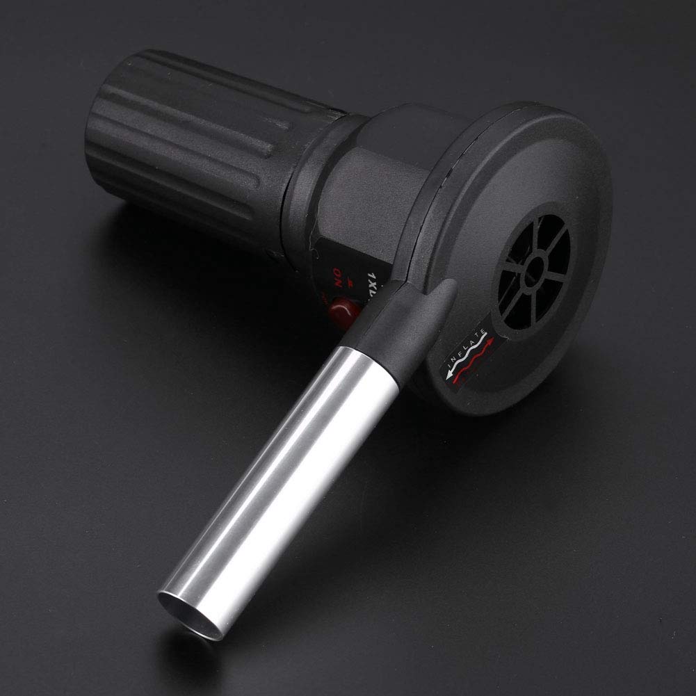 Diyeeni Ventilador de barbacoa portátil BBQ Blowe, ventilador de barbacoa con batería Soplador de aire Fire Blowe para acampar al aire libre Picnic Charcoal Grill Barbecue