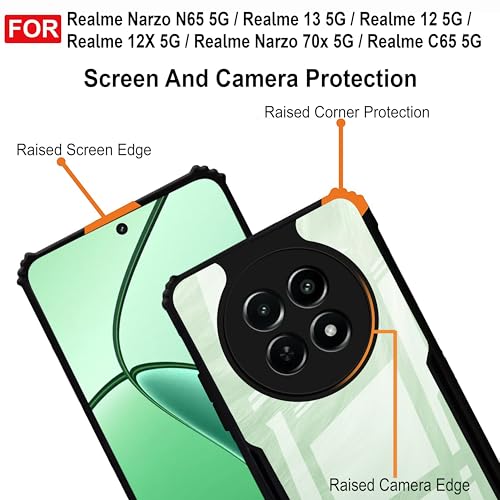Image of Zapcase Back Case Cover for Realme Narzo N65 5G | Compatible for Realme Narzo N65 5G Back Case Cover | Clear Case with Camera Protection | (TPU + PC | Matte Black)