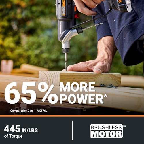 Worx Nitro 20V WX177L 2-in-1 Drill Driver – Brushless, Dual 1/4" Chucks, Digital Torque Setting