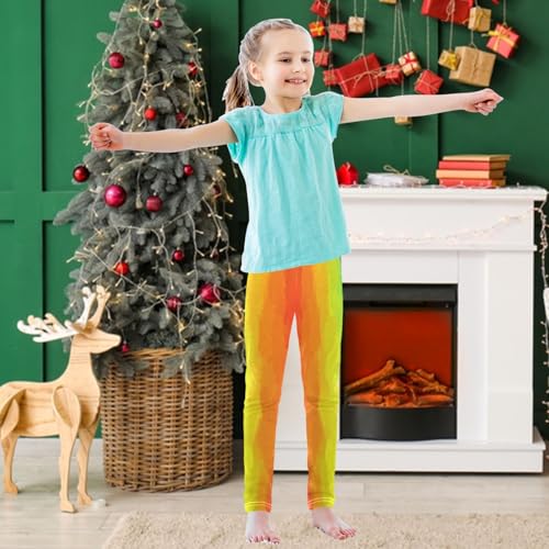 Girls' Leggings Ankle Length Printed Leggings Rainbow Bright Color Soft Comfortable Pants for Kids 4-10 Years3