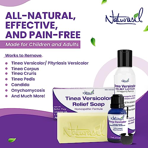 Image of Naturasil Tinea Versicolor Treatment Lotion - Max-Strength 10x Sulfur Lotion for Fast-Acting Antifungal Relief | Soothes and Restores Skin Health 113g