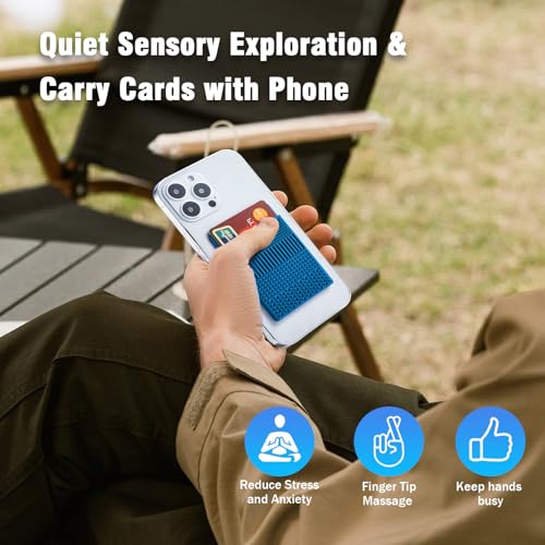 Silicone Sensory Phone Wallet with Textured Grip Pattern, 3pcs Tactile Sticky Phone Card Holder for Back of Phone Case, Fidget Toy Adult3