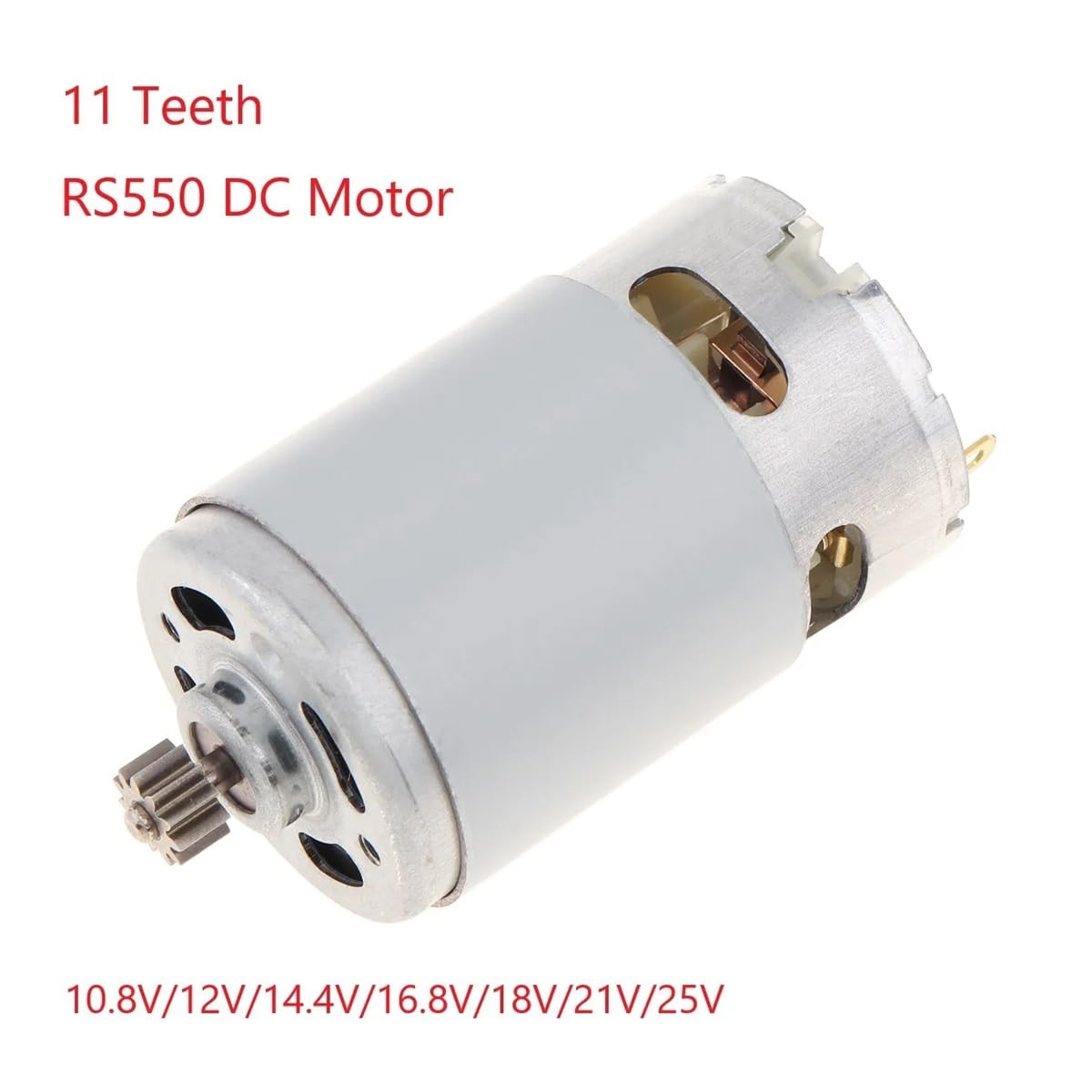 POWTAXBJGD RS550 11 Teeth DC Electronic Starter 10.8/12/14.4/16.8/18/21/25V Electronic Starter with High Torque Gear Box for Cordless Charge Drill Screwdriver(12V)