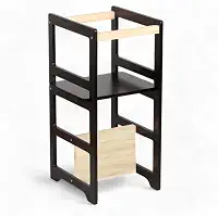 Decoratta Torre Aprendizagem Montessoriana 4x1 Cadeirão Mesinha Preta