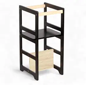 Decoratta Torre Aprendizagem Montessoriana 4x1 Cadeirão Mesinha Preta