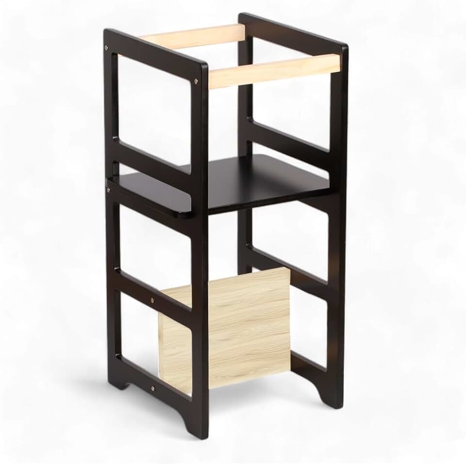 Decoratta Torre Aprendizagem Montessoriana 4x1 Cadeirão Mesinha Preta