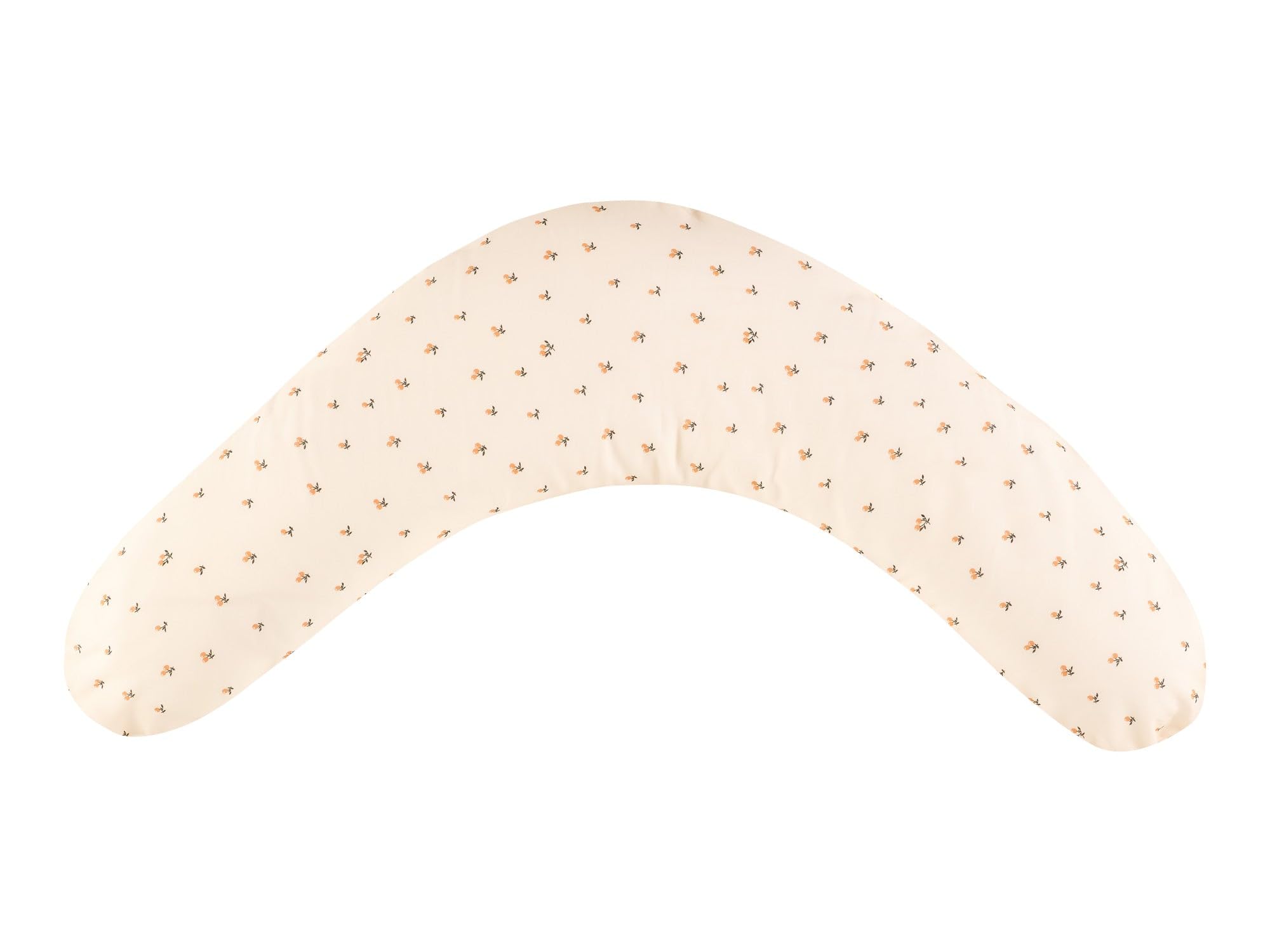 KraftKids Stillkissen XXL für Schwangerschaft, Stillen, Schlafen und Lesen, Außenbezug Musselin Kirschen aus 100% Baumwolle, 190 cm 50 L, waschbar, handgefertigt EU