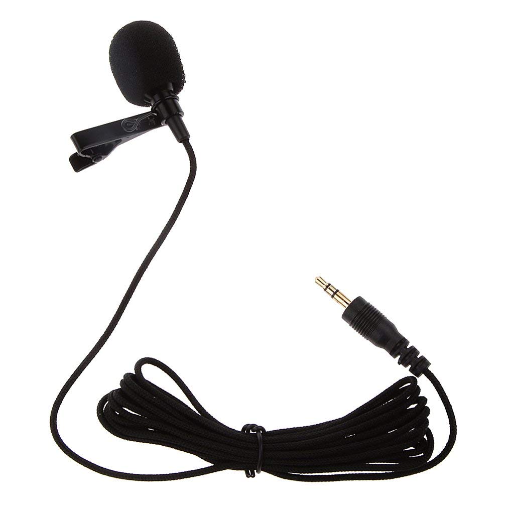 CENQ Clip-on Collar Mic | Metal Microphone with 1.5 m Cable 3.5 mm Jack | Omni Directional Condenser Mic for Presentations, You-Tube and Video Recording