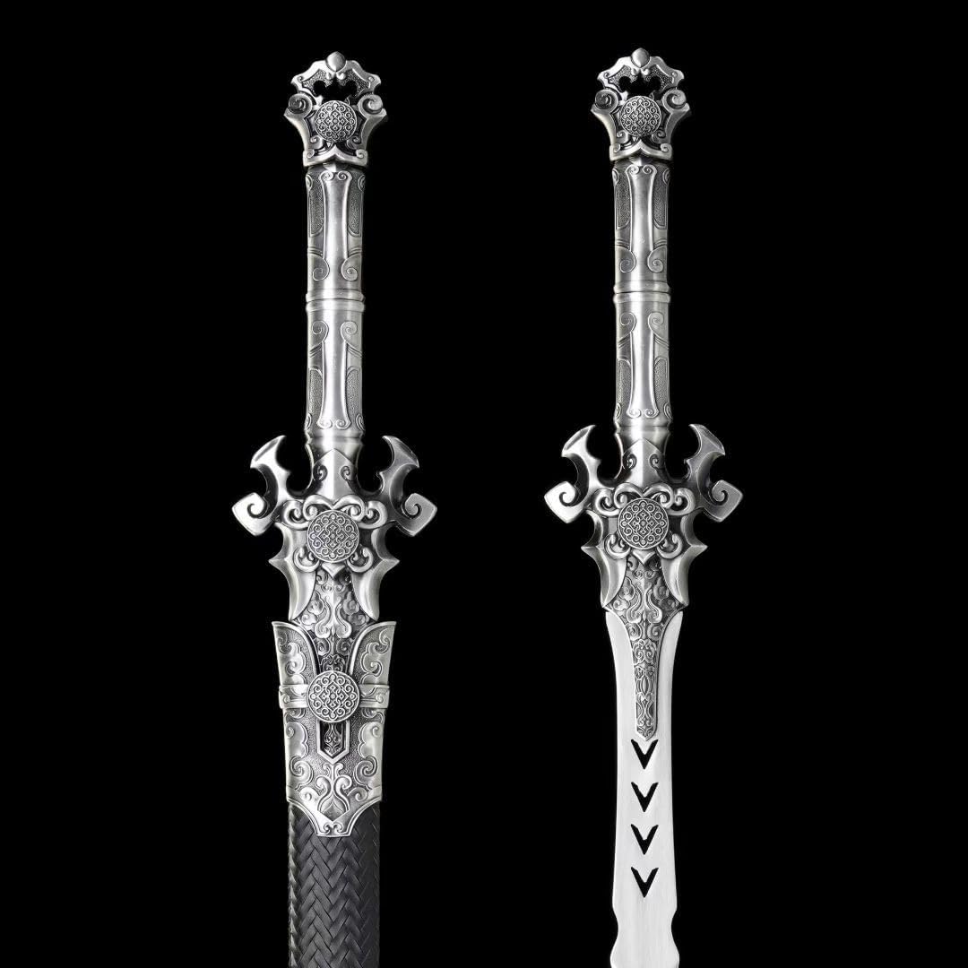 Full Tang Handmade High Manganese Steel Blade with Cool Pattern Chinese Cursed Sword