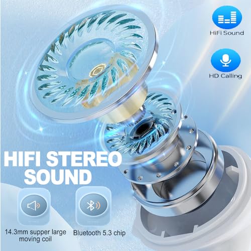 Wireless Earbuds, Bluetooth Headphones Long-Lasting Endurance with Wireless Waterproof Charging Case and LED Power Display, Deep Bass Earphones HIFI Sound with Built-in Mic for iPhone/PC/ipad...