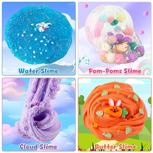 Slime Variety Pack Different Textures, 8 x 100ml Slimes Kit for Kids, Includes Bingsu, Water, Cloud, Butter, Snow Fizz Slime, Slimes Party Favors for Girls & Boys, Birthday Easter - image 3