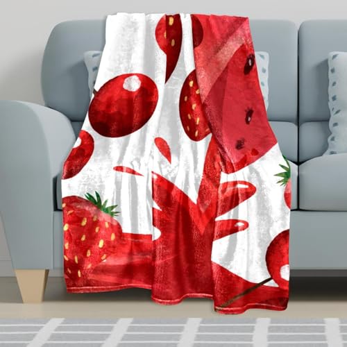 Couverture microfibre de qualité supérieure avec motif fraise