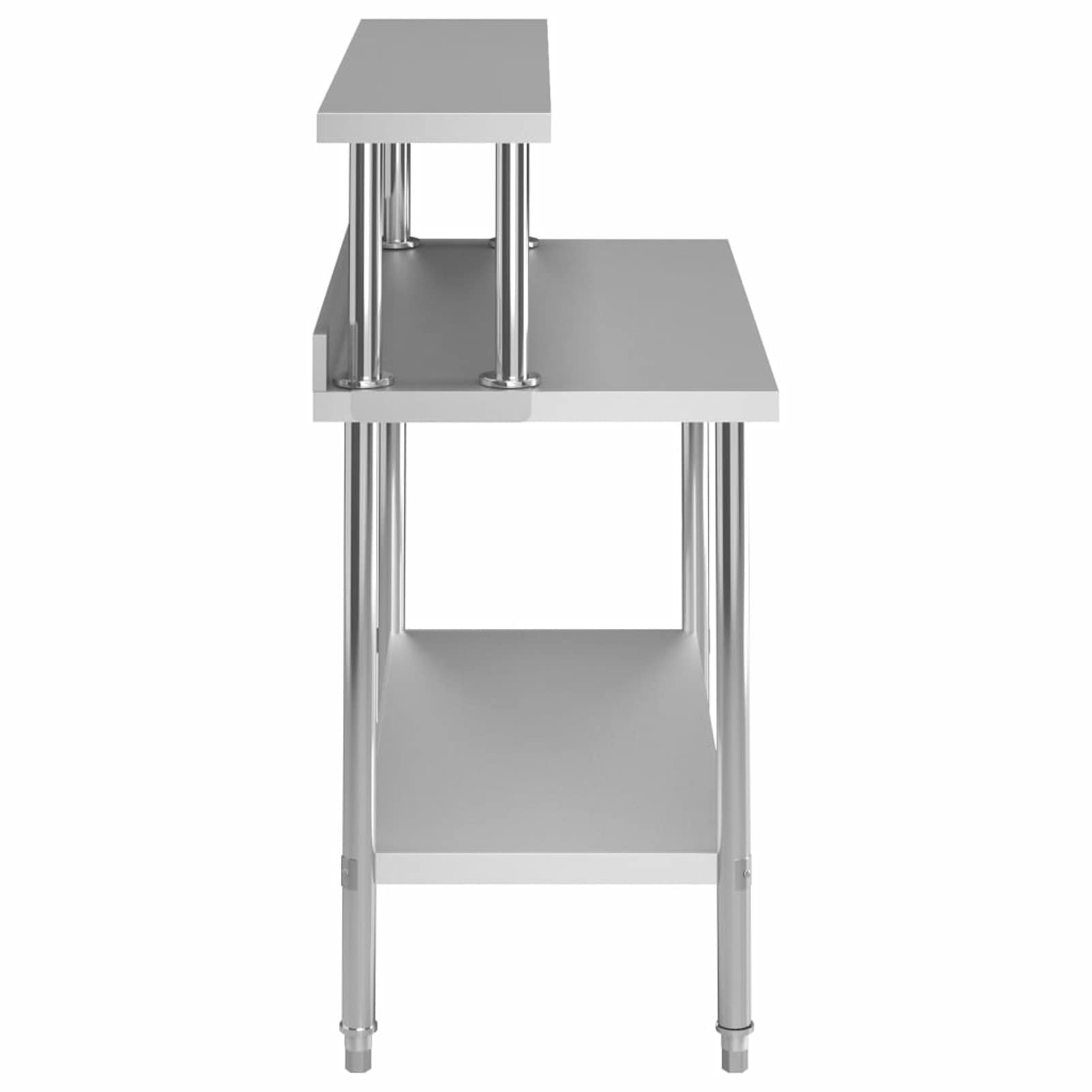 Gecheer Mesa de Trabajo, con salpicadero y Estante Inferior, 120x60x93 cm, Acero Inoxidable, Resistente para cocinas de Bares, restaurantes, escuelas y Uso Comercial