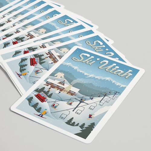 Lantern Press Ski Utah, Baraja Poker Retro 52 Cartas miniatura 5