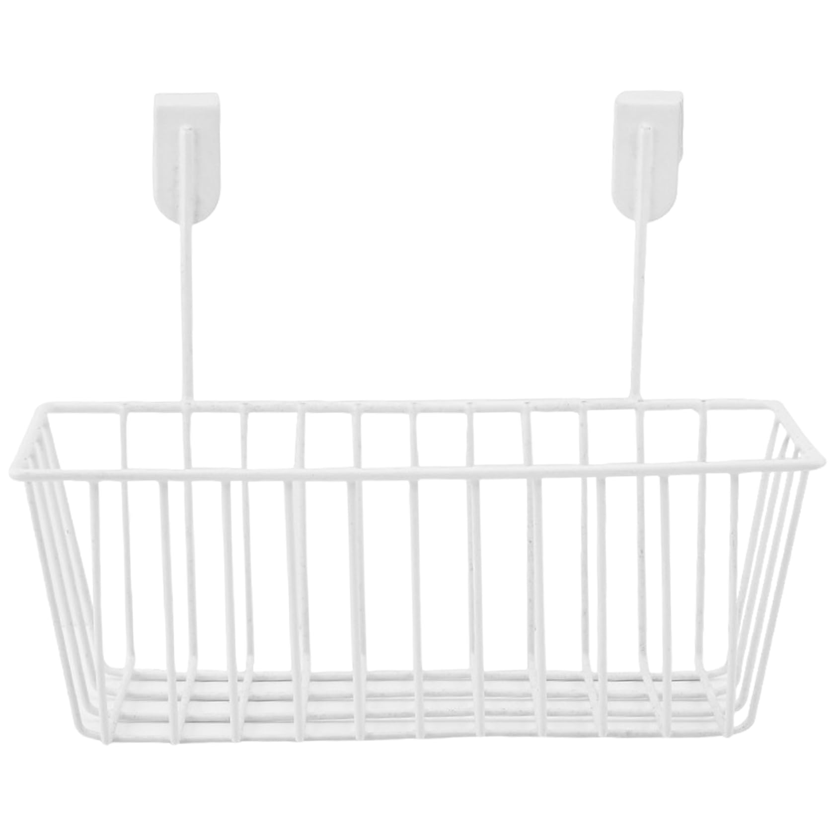 Uanqfegy White Wire Hanging Basket Cabinet Door Organizer, Under Sink Storage For Kitchen Pantry Bathroom
