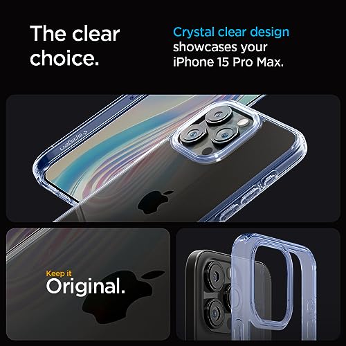 Image of Spigen Ultra Hybrid Back Cover Case for iPhone 15 Pro Max, Durable Hybrid Structure, Air Cushion Technology - PC+TPU | Sky Crystal
