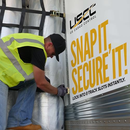 US Cargo Control E Track Cargo Nets for Trailer 82" x 42", Adjustable Heavy Duty Cargo Net with Ratchets for E-Track and X-Track Systems, 8" x 8" Holes, Use in Enclosed Trailers, Box Trucks, Garages by US Cargo Control - Image 2