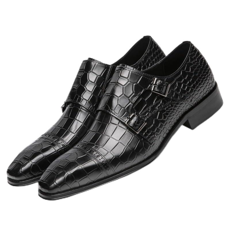 Mens Classic Comfort Pointed-Toe Dress Shoes Slip On Business Casual Oxford for Wedding Office Fashion Vintage