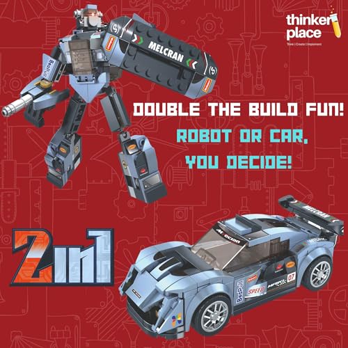 Image of Cobalt Racer 2-in-1 Robot & Sports Car (229 Pieces) | Learn About Machines | Building Block Set for Kids Age 6+ | STEM Educational Toy | Build, Play & Learn | Science & Learning Toy