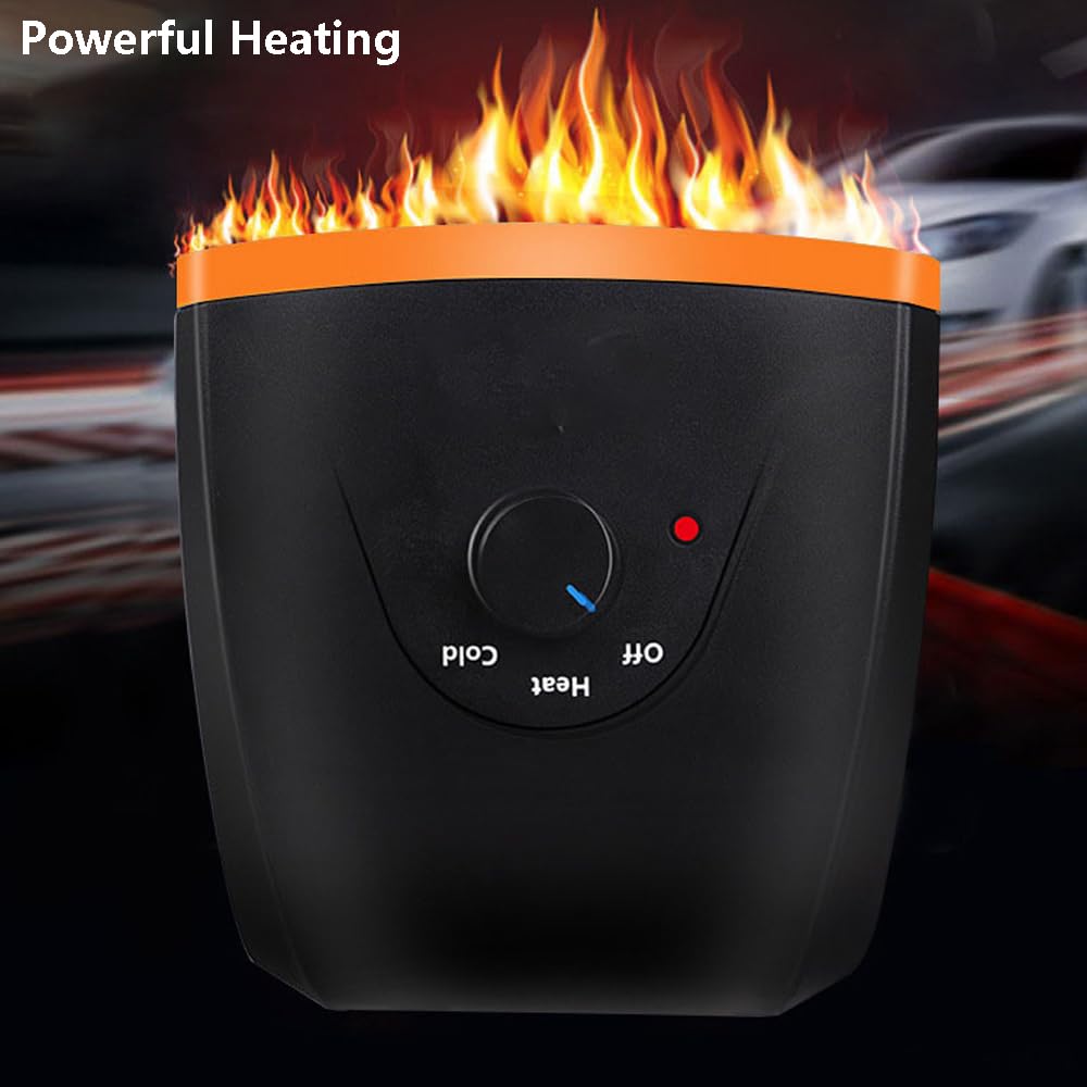 Riloer 150W 12V 2 en 1 Voiture Auto Allume-Cigare Chauffage, Ventilateur De Refroidissement Dégivrage Antibuée 120W Portable Chauffage De Voiture Dégivreur
