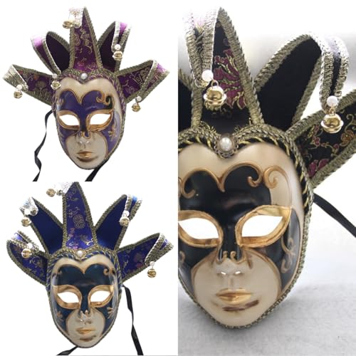 Masque complet de comédie confortable avec cloches pour bal masqué réussi