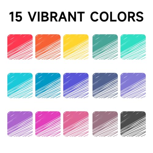 Image of Lineon Erasable Gel Pens, 15 Colors Retractable 0.5mm Fine Point Erasable Pens Clicker for Back to School, Assorted Color Inks, Make Mistakes Disappear for Drawing Writing Planner & Crossword Puzzles