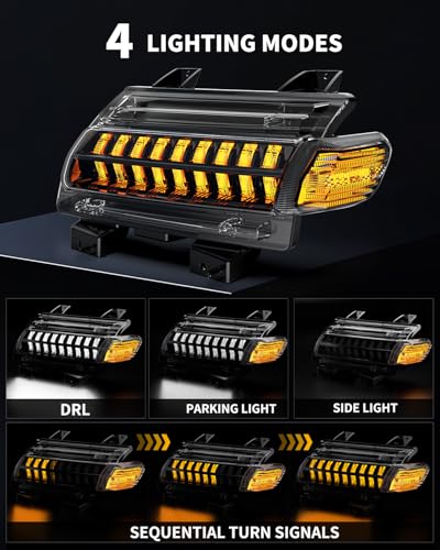 Image of New Upgrade Smoke Lens LED Fender Light Kit for JL Wrangler JT Gladiator, LED Turn Signal Lights with DRL & Side Marker Lights Replacement for Jeep Wrangler JL JT 2018-2023