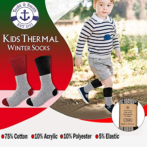 Yacht & Smith Kids Thermal Winter Socks, Cotton, Boys Girls Winter Crew Socks4