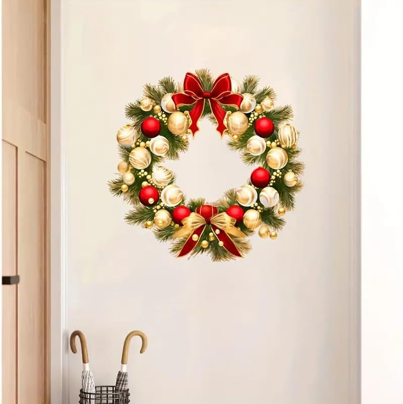 Noel Beautify Christmas-Themed Toilet Cover Sticker Decals,Fish Bird Flower Leaf Waterproof Toilet Lid Tank Seat Decals Cistern Self-Adhesive Bathroom Wall Sticker